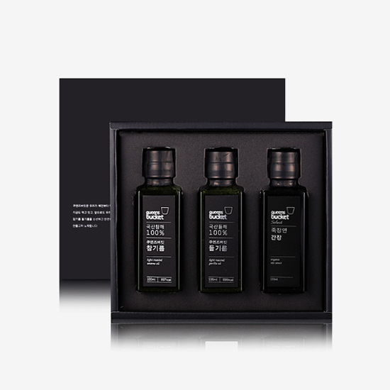 [쿠앤즈버킷] 참/들기름+유기농 간장 100ml 3종세트